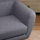 HOMCOM Mid-Century Modern Accent Chair with Wood Frame - Thick Padding for Living Room - Light Grey-Back Height: 13.4" (34 cm)  
