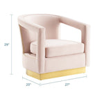 Modway Frolick Performance Velvet Armchair - Pink-Stain Resistant Fabric