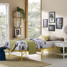 Modway Horizon Stainless Steel Twin Bed Frame - Yellow-Generous 14" Storage Space
