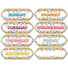 Ashley Productions Magnetic Die-Cut Timesavers & Labels - Confetti Days of the Week - 8 Per Pack - 6 Pack-Use to keep track of work, names, assignments, jobs, goals, birthdays, special dates, notes, and more