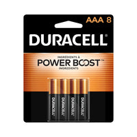 Duracell Coppertop AAA Alkaline Batteries - 8 Pack-FORMULATED WITH POWER BOOST INGREDIENTS: AAA batteries contain patented POWER BOOST Ingredients which deliver lasting performance in your devices