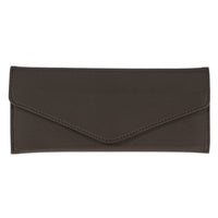 Gry Mattr Card Wallet - 7.5" × 3.25" - Brown-Envelope-style closure with secure snap button