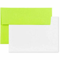 JAM Paper Stationery Set - 25 White Cards and 25 A6 Envelopes - Brite Hue Ultra Lime Green - set of 25-Color: Brite Hue Ultra Lime Green