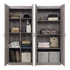 Manhattan Comfort Hopkins 59.22" 2-Piece Modern 11-Shelf Storage Closet - Grey-90° Open Door Style with European Soft Close Door Hinge