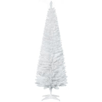HOMCOM 6' Pencil Artificial Christmas Tree - White-Artificial Christmas tree has a slim pencil style 