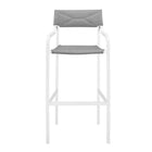 Modway Raleigh Stackable Outdoor Patio Aluminum Bar Stool - White Gray-Comes Fully Assembled