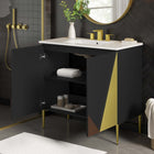 Modway Alchemist 36" Bathroom Vanity - White/Black-8" Centerset Holes