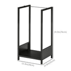 Outsunny Firewood Rack Outdoor Log Holder - Black-Double as a chic decoration when full of wood