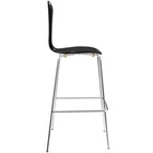 Modway Passage Dining Bar Stool - Black-Sturdy Chrome Legs And Footrest