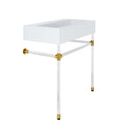 Modway Redeem 32" Acrylic Wall-Mount Bathroom Vanity - Clear/White-Ceramic Sink Basin
