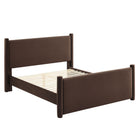 Modway Rael Performance Velvet Full Platform Bed - Chocolate Brown-Stain-Resistant Performance Velvet Upholstery