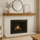 Entrepot La Grange Floating Beam Fireplace Mantel - 60" L x 7" D x 5" T - Whiskey Brown-Real Wood
