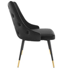 Modway Adorn Tufted Performance Velvet Dining Side Chair - Black-Dense Foam Padding