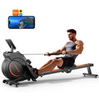 Yosuda 100 Magnetic Rowing Machine-10lb. flywheel and 16 resistance levels provide double the intensity of regular rowers for a better workout session