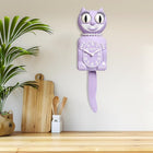 Kit-Cat Klock Vintage Lady Cat Wall Clock with Pearls - Pastel Lilac -Battery operated quartz movement provides reliable and accurate timekeeping for daily use