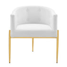 Modway Savour Tufted Performance Velvet Accent Chair - White-Chair Weight Capacity: 300 lb