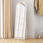 HOMCOM Arched Full Body Mirror - 21" W x 64" H - White-Material: PS, Tempered Glass 