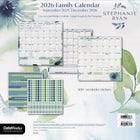 DateWorks 2026 16-Month Family Magnetic Wall Calendar - 12" x 12" - Whisper Song - English-300+ stickers including fun kid stickers and functional reminder stickers