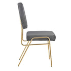 Modway Craft Performance Velvet Dining Side Chair - Gold/Grey-Chair Weight Capacity: 330 lbs.