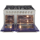 Kucht 48" KNG Series Pro Style Propane Gas Range - Stainless Steel/Blue-Sealed burners make the range easy to clean