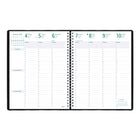 Blueline 2027 Timanager 13-Month 7-Day Weekly/Monthly Planner - 11" x 8-1/2" - Black-Twin-wire binding with black soft Castillan vinyl jacket