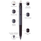 uni-ball Erasable Gel Retractable Pens - 0.7mm - Black - 2 Pack-Barrel Color and Construction: Black