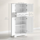 HOMCOM 50.5" H Kitchen Pantry Cabinet with Doors and Adjustable Shelf - White-Anti-tipping design provides enhanced safety 