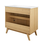 Modway Soma 36" Bathroom Vanity - Oak/White-8" Centerset Holes