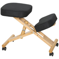 HOMCOM Ergonomic Kneeling Posture Chair for Home Office - Black-Encourages an upright spine for natural posture, relieving strain on your back