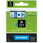 DYMO D1 Label Maker Tape - 12mm (1/2") - Blue Print on White Label-Dymo Standard D1 Tape