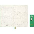 Moleskine 2026 Limited Edition Peanuts Charlie & Snoopy 12-Month Hard Cover Daily Planner - 5" x 8.25" - Emerald Green-Peanuts Stickers And Bookmark