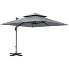 Outsunny 10' L x 10' W Cantilever Patio Umbrella - Light Grey-Solid aluminum structure promotes longevity 