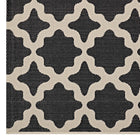 Modway Cerelia Moroccan Trellis Indoor/Outdoor Area Rug - 4 ft W x 6 ft L - Black/Beige-Stain Resistant / Easy To Clean