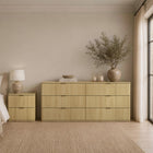 Manhattan Comfort Clive 72" Mid-Century Modern 6-Drawer Double Dresser - Natural Oak & Gold-10