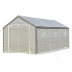 Outsunny 20' x 10' x 9' Walk-in Greenhouse with Roll Up Doors & 6 Windows- This backyard greenhouse is suitable for plants, vegetables, fruits, flower breeding   