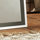 HOMCOM Full Length Mirror Standing Leaning Wall - 21" W x 64" H - Grey-Colour: White Wood Grain and Grey Wood Grain 