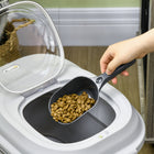 PawHut 6-30lb Dog Food Storage Container with Collapsible Design - Grey-Colour: Grey
