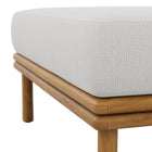 Modway Wren Outdoor Patio Teak Wood Ottoman - Natural/Sail-8
