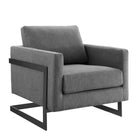 Modway Posse Upholstered Fabric Accent Chair - Black Charcoal-Modern Accent Chair