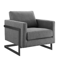 Modway Posse Upholstered Fabric Accent Chair - Black Charcoal-Modern Accent Chair