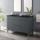 Modway Render 48" Double Sink Bathroom Vanity - Grey/Black-Walnut Grain Vanity