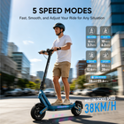 Gyrocopters Sceptre Electric Scooter for Adults & Teens - Speed 38 kmph - Range 40 km - APP - Black-Boasting a robust 10AH battery capacity, it delivers an exceptional 40km max range on a single charge, ensuring you can travel farther without range anxiety