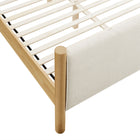Modway Maven Full Size Fabric Upholstered Platform Bed - Ivory Oak-Weight Capacity: 794 lb