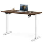 MotionGrey 55" Ergo2 Electric Height Adjustable Standing Desk with Motor for Home and Office - 55"x24" - White-MDF surface desk top with industrial grade steel standing desk leg frame