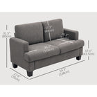 HOMCOM 54.3" Loveseat Sofa with Cushions - Dark Grey-Compact design suitable for living rooms and studies