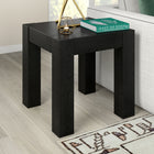 Hudson&Canal Langston 22"W Square Side Table - Black Grain-Finished in wood-look black grain