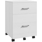Vinsetto Mobile 2-Drawer Letter/A4 Filing Cabinet with Wheels - White-Optimal storage to make your home office, study, or bedroom tidy
