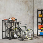 Soozier Bike Stand Rack-Top basket and S hooks for extra storage options