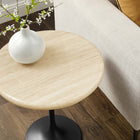 Modway Lippa 20" Round Faux Travertine Side Table - Black Travertine-Versatile Placement