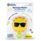 Learning Resources-3 Message Recorder - Sun - Set of 3-Made from Durable Plastic: These Message Maker Recordable Buttons are ready for years of use—mount them on the wall or send them with your kids!